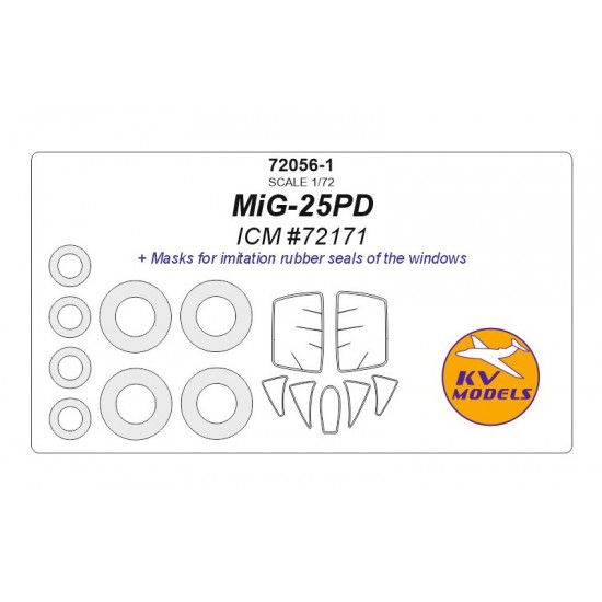 1/72 MiG-25PD Masking w/Wheels Masks for ICM kits