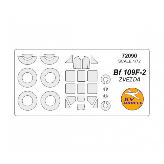 1/72 Bf-109 F-2 Masking w/Wheels Masks for Zvezda kits