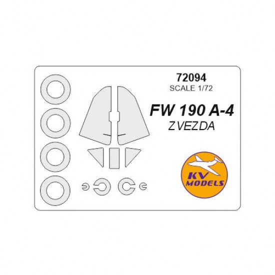 1/72 FW 190A4 Masking w/Wheels Masks for Zvezda kits