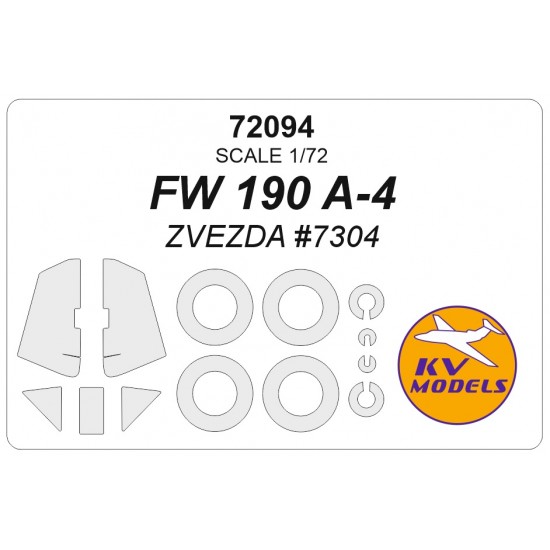 1/72 FW 190A4 Masking w/Wheels Masks for Zvezda kits