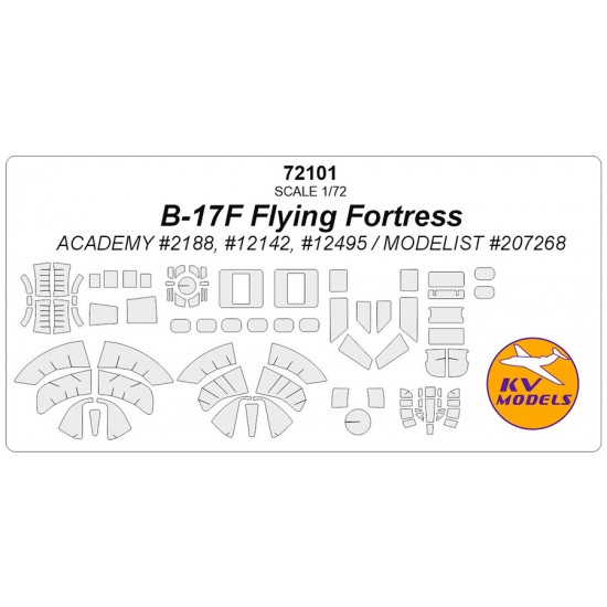 1/72 B-17F/E/G FLYING FORTRESS/SB-17 Masking for Academy/Modelist kits