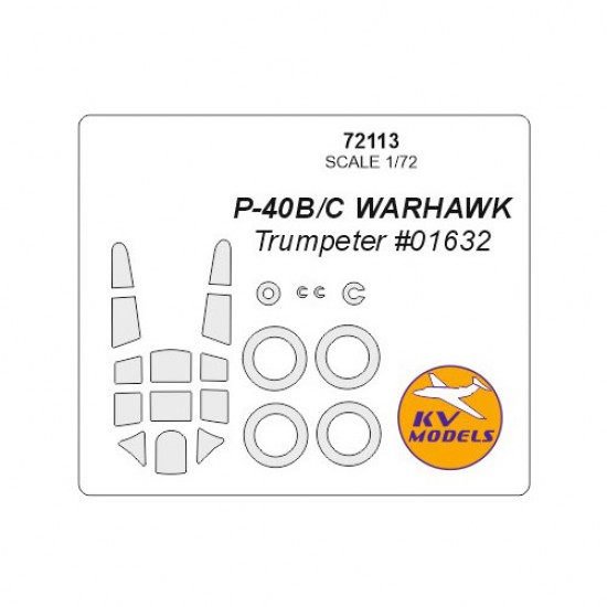 1/72 P-40B/C Warhawk Masking w/Wheels Masks for Trumpeter #01632