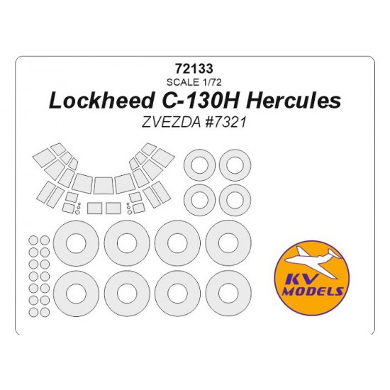 1/72 Lockheed C-130H Hercules Masking w/Wheels Masks for Zvezda #7321