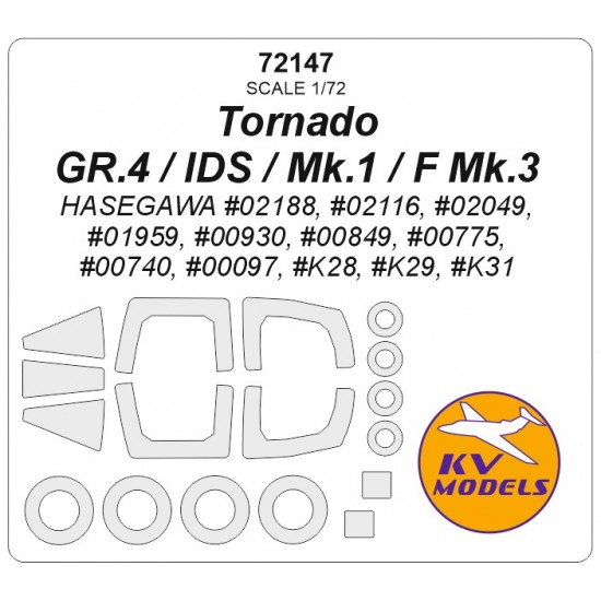 1/72 Tornado Gr.4/Ids/Mk.1/F Mk.3 Masking for Hasegawa kits