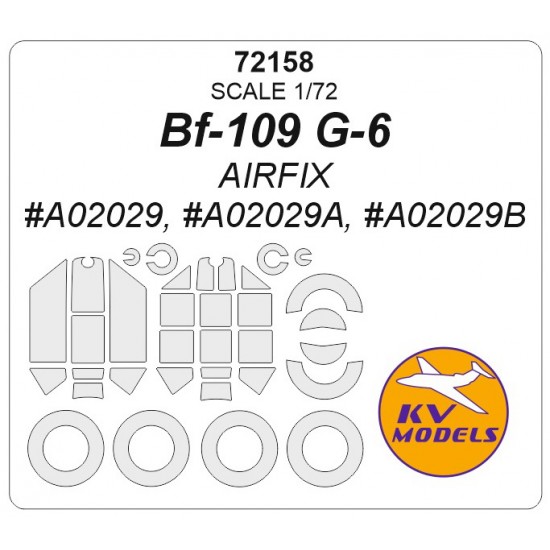 1/72 Messerschmitt Bf-109 G-6 Masking for Airfix #02029/A/B