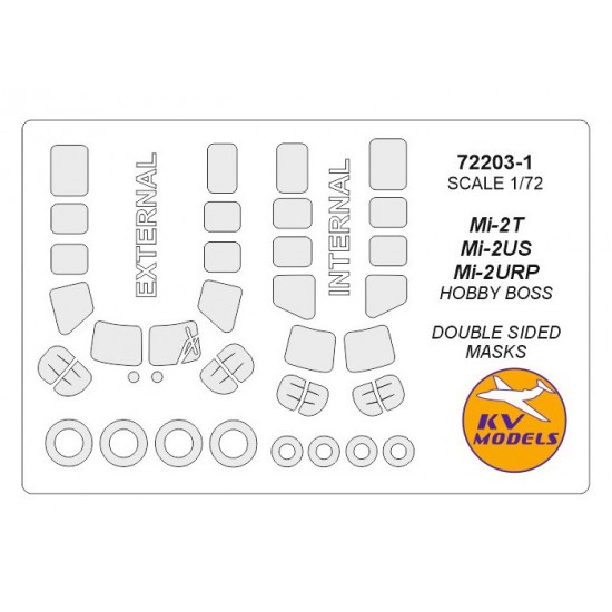 1/72 Mi-2T/US/URP Double sided Masking w/Wheels Masks for HobbyBoss kits