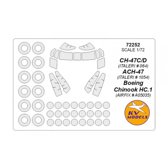 1/72 CH-47C/D/ ACH-47/ Boeing Chinook HC.1 Masking for Italeri/Airfix kits