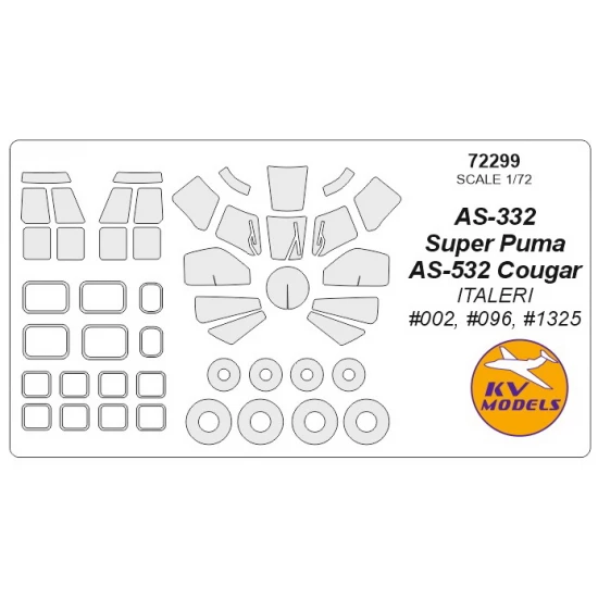 1/72 AS-332 Super Puma/AS-532 Cougar Masking for Italeri #002, #096, #1325