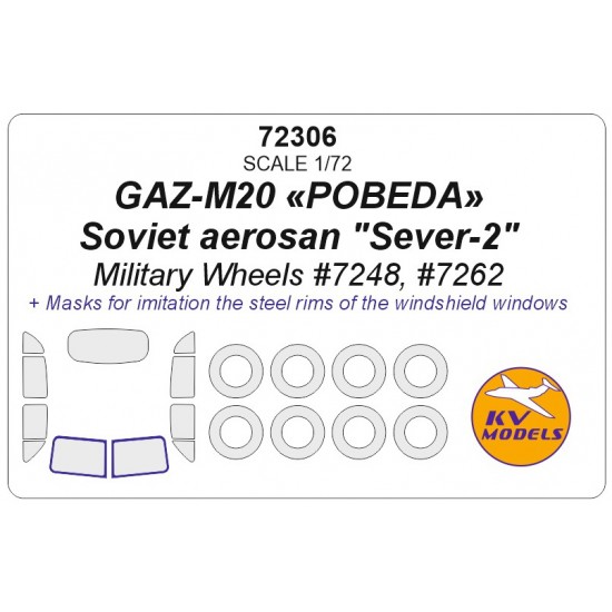 1/72 Gaz-M20 Pobeda Masking for Military Wheels kits