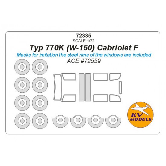 1/72 Typ 770K (W-150) Cabriolet F Masking for ACE #72559