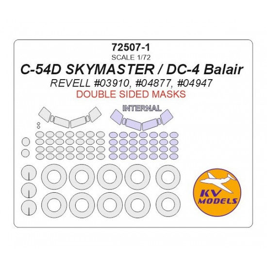1/72 C-54D SKYMASTER/DC-4 Balair Double-sided Masking for Revell #04877, #04947