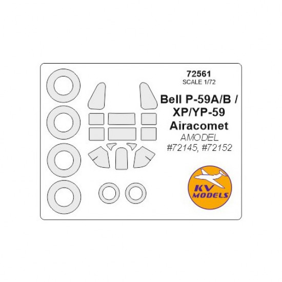 1/72 P-59 Airacomet (All modifications) Masking for Amodel