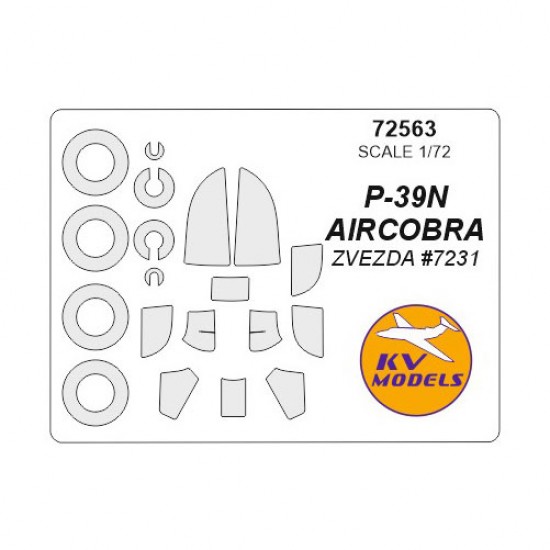 1/72 P-39N AIRCOBRA Masking for Zvezda #7231