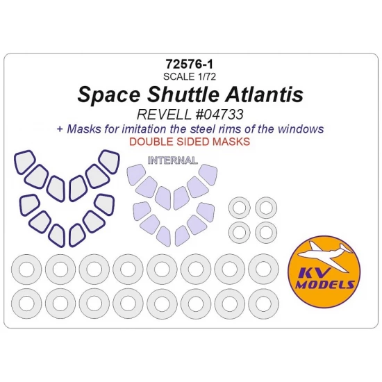 1/72 Space Shuttle Atlantis Paint Masking for Revell #04733 (Double-sided)