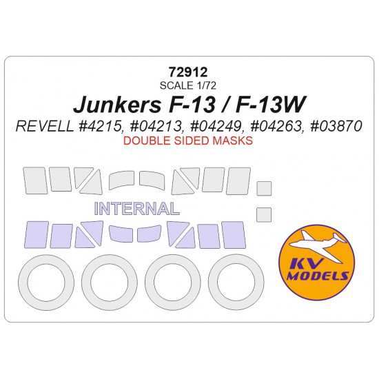 1/72 Junkers F-13/13W (Double sided) Masking for Revell #4215 #04213 #04249 #04263 #03870