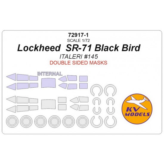 1/72 Lockheed  SR-71 Black Bird Double-sided Masking for Italeri #145