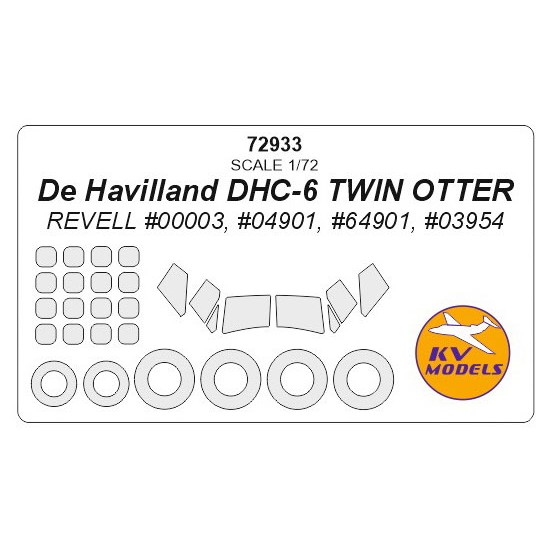 1/72 De Havilland DHC-6 TWIN OTTER Masking for Revell  #00003, #04901, #64901, #03954
