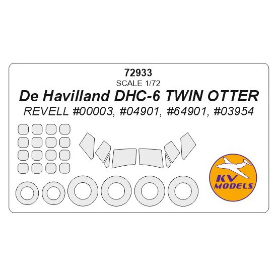 1/72 De Havilland DHC-6 TWIN OTTER Masking for Revell  #00003, #04901, #64901, #03954