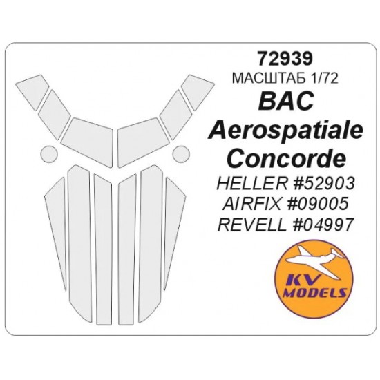 1/72 BAC Aerospatiale Concorde Masking for Heller #52903/Airfix #09005/Revell #04997
