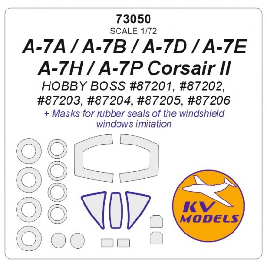 1/72 A-7A/A-7B/A-7D/A-7E/A-7H/A-7P Corsair II Masking for HobbyBoss kits