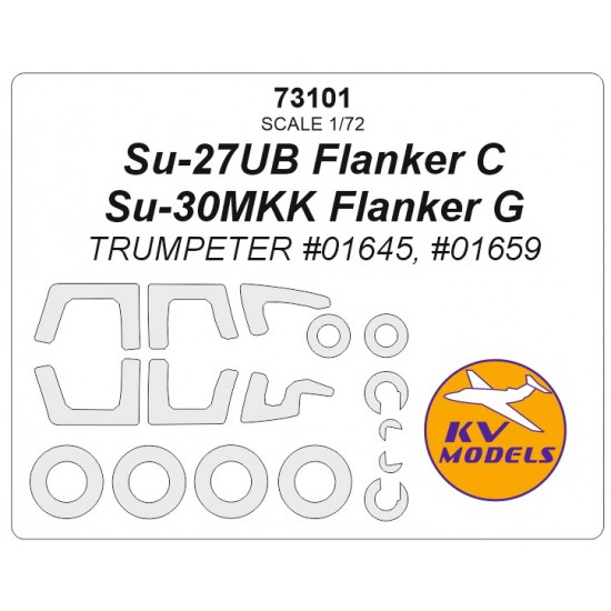 1/72 Su-27Ub Flanker C/Su-30Mkk Flanker G Masking for Trumpeter #01645/01659