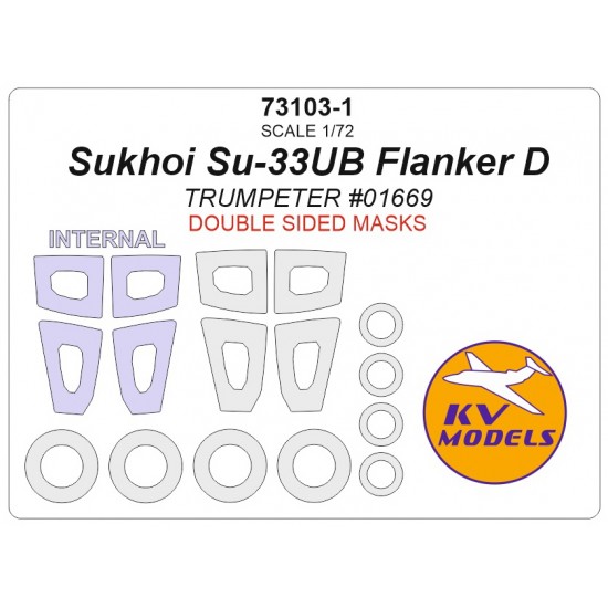 1/72 Su-33Ub Flanker D Double Sided Masking for Trumpeter #01669