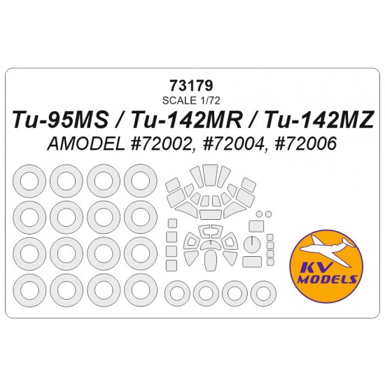 1/72 Tupolev Tu-95MS/Tu-142MR/Tu-142Mz Masking for Amodel #72002/72004/72006