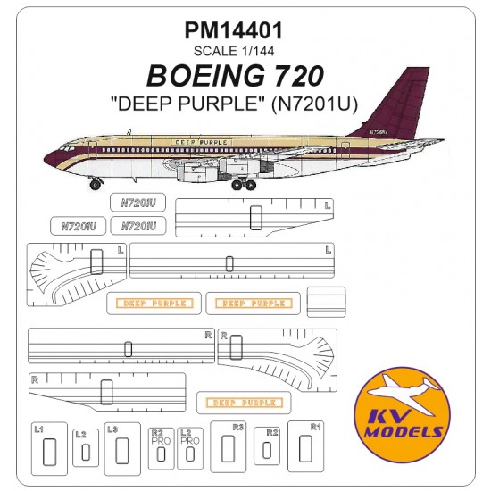 1/144 Boeing 720 DEEP PURPLE Masks for N7201U