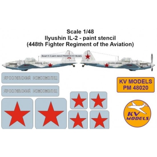 1/48 IL-2 Stencil Masks for 448th Fighter Regiment of the Aviation (Zvezda)