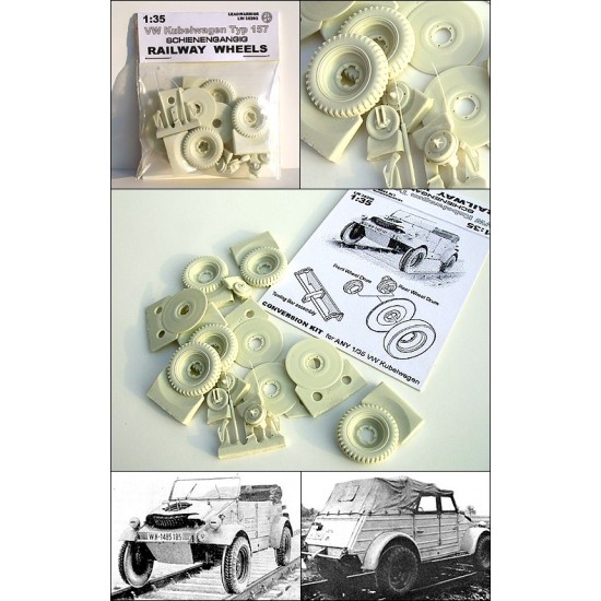 1/35 VW Kubelwagen Typ-157 Railroad Wheels Set for all Kubelwagen