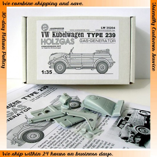 1/35 VW Kubelwagen Type 239 Holzgas (Gas-Generator) Conversion Set for Tamiya kit