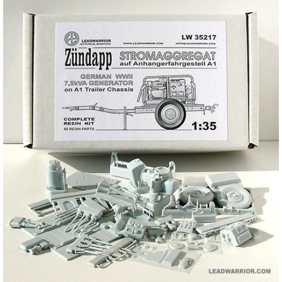 1/35 WWII German Generator (380/220V, 11,4 A) on A1 Trailer (Complete Resin kit)