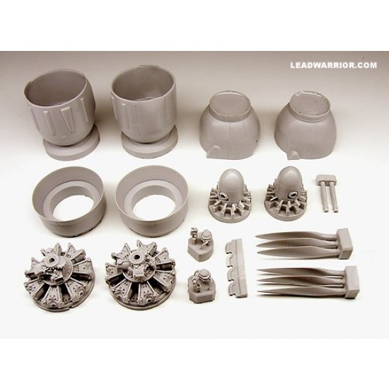 1/48 Junkers Ju88G-1, S-2 BMW801 Engines (Type 2) PAIR for Dragon kit