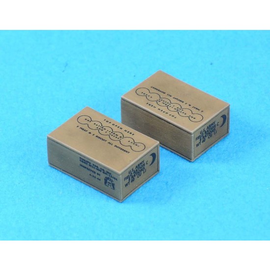 1/35 WWII Early Type C Ration Boxes Set w/Decals (8 boxes)