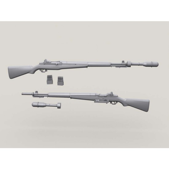 1/35 M1 Garand (5pcs) w/M7 Grenade Launcher, M15 Aux Sight (5pcs) & M9 Grenades (4pcs)
