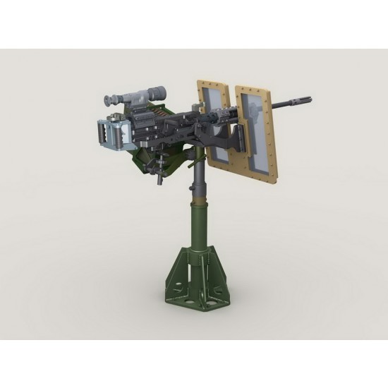 1/35 M2 HMG on Universal HG Pedestal Mount w/Transparent Gun Shield