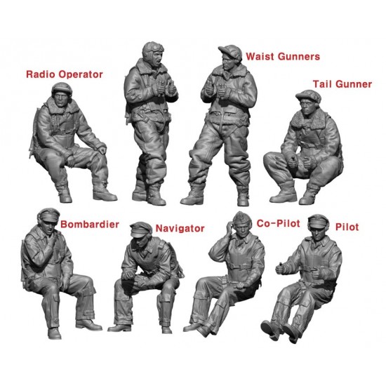 1/48 Boeing B-17 Flying Fortress Crew Set (8 figures)