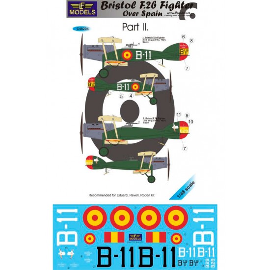 1/48 Bristol F.2b Fighter over Spain Part II. Decal for Eduard/Revell/Roden kit