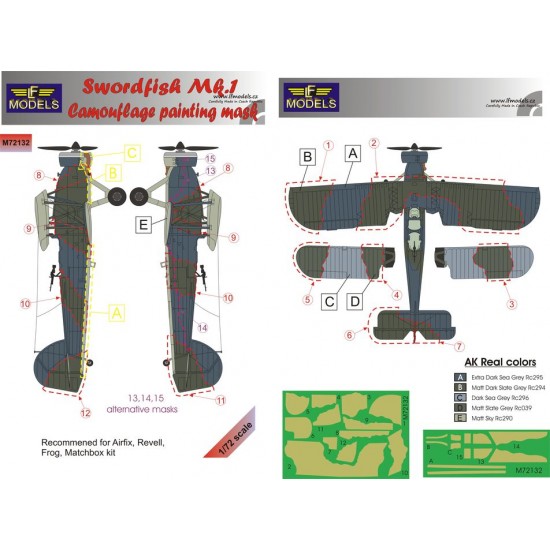 1/72 Swordfish Mk.I Camo Mask Camo Mask for Airfix/Revell/Matchbox/Frog kit
