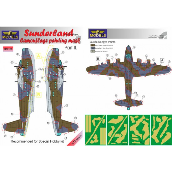 1/72 Sunderland Camouflage Painting Mask Part II. for Special Hobby kit