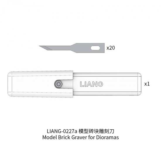 Model Brick Graver for Dioramas (1 handle and 20 blades)