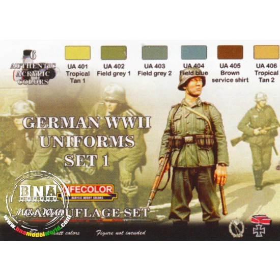 Acrylic Paint Set - WWII German Uniforms 1 (22ml x 6)