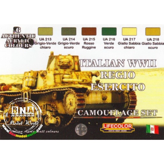 Acrylic Paint Set - WWII Italian Regio Esercito Camouflage (22ml x 6)