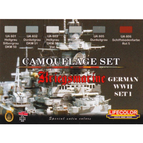 Acrylic Paint Set - WWII German Kriegsmarine Camouflage 1 (22ml x 6)
