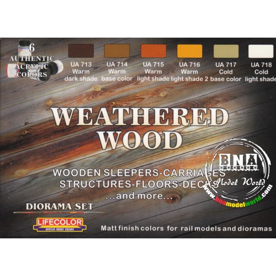 Acrylic Paint Set - Weathered Wood (22ml x 6)