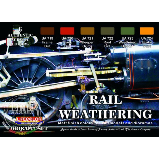 Acrylic Paint Set - Rail Weathering Paint (6 x 22ml)