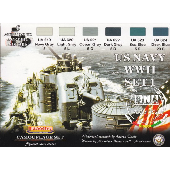 Acrylic Paint Set - WWII US Navy 1 (22ml x 6) LifeColor LC-CS24