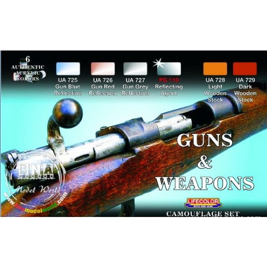 Acrylic Paint Set - Guns & Weapons Camouflage Set (6 x 22ml)