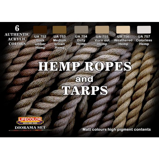 Hemp Ropes and Tarps Acrylic Paint set (22ml x 6)