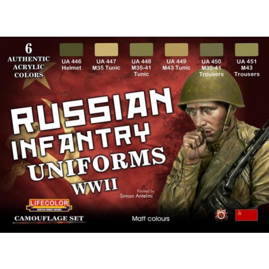 Acrylic Paint Set - WWII Russian Infantry Uniforms Set (6 x 22ml)